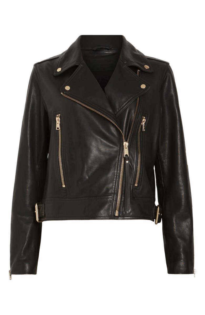 AllSaints Beale Leather Moto Jacket, Alternate, color,
