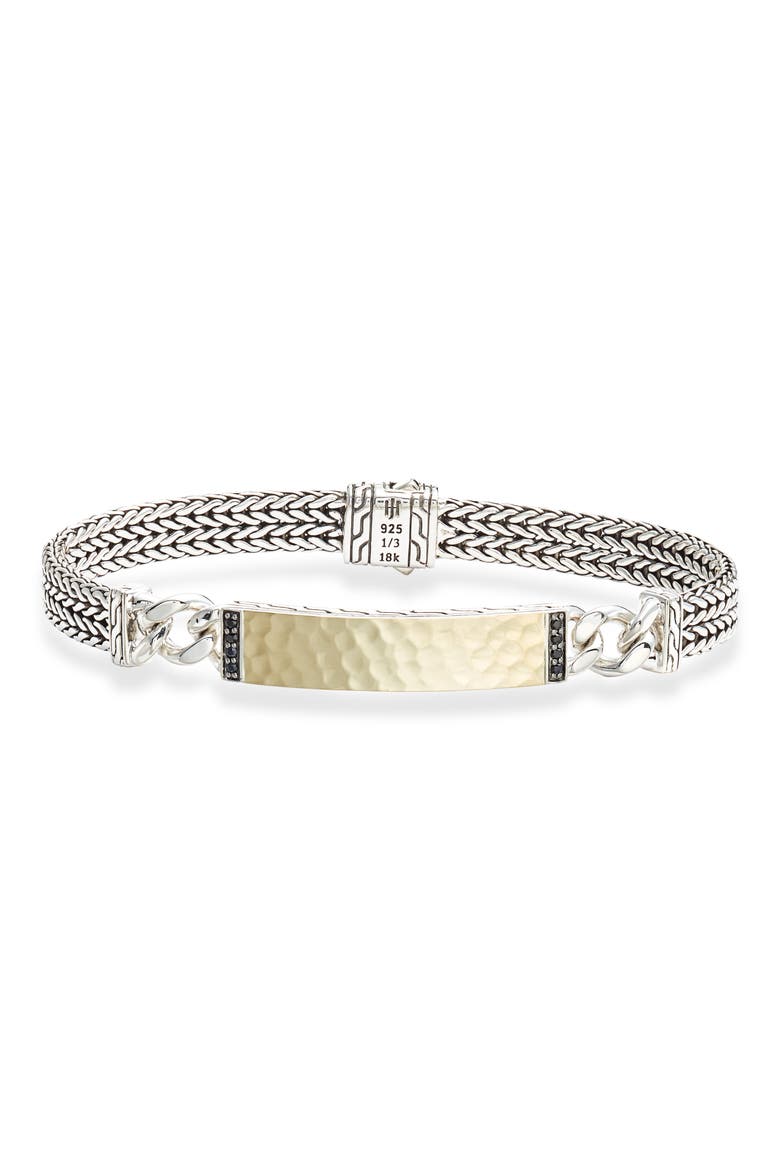 Classic Chain Hammered ID Bracelet, Main, color, SILVER