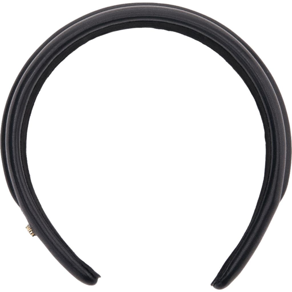 Maje Leather Headband In Black