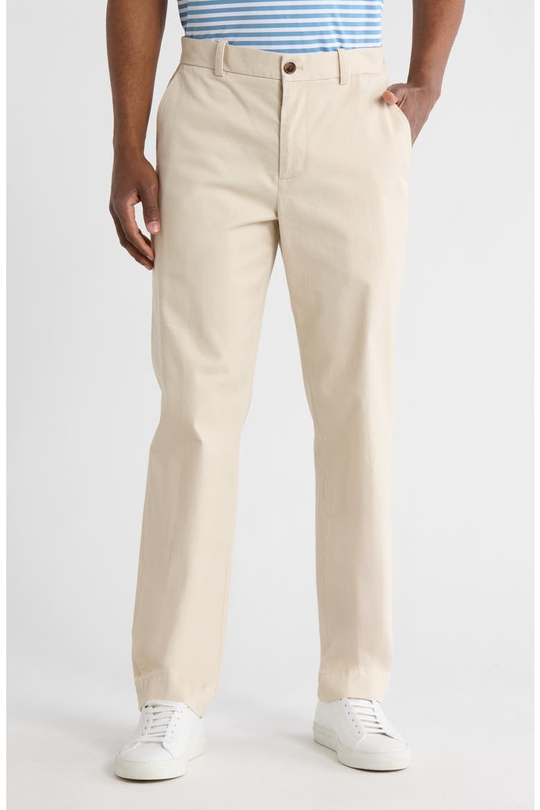 Stretch Cotton Twill Straight Leg Chino Pants, Main, color, OATMEAL