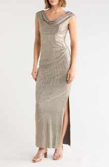 Cowl Neck Evening Dress