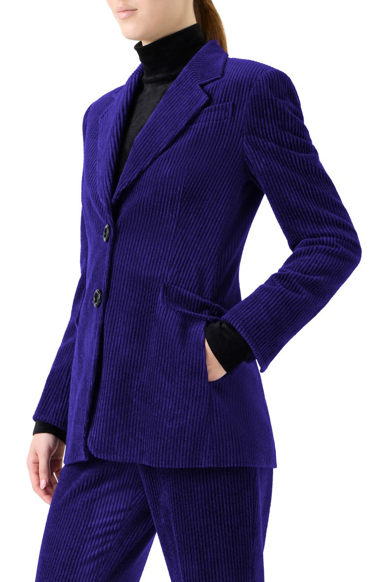 Akris punto Washed Corduroy Boyfriend Blazer, Alternate, color, Ultra Violet