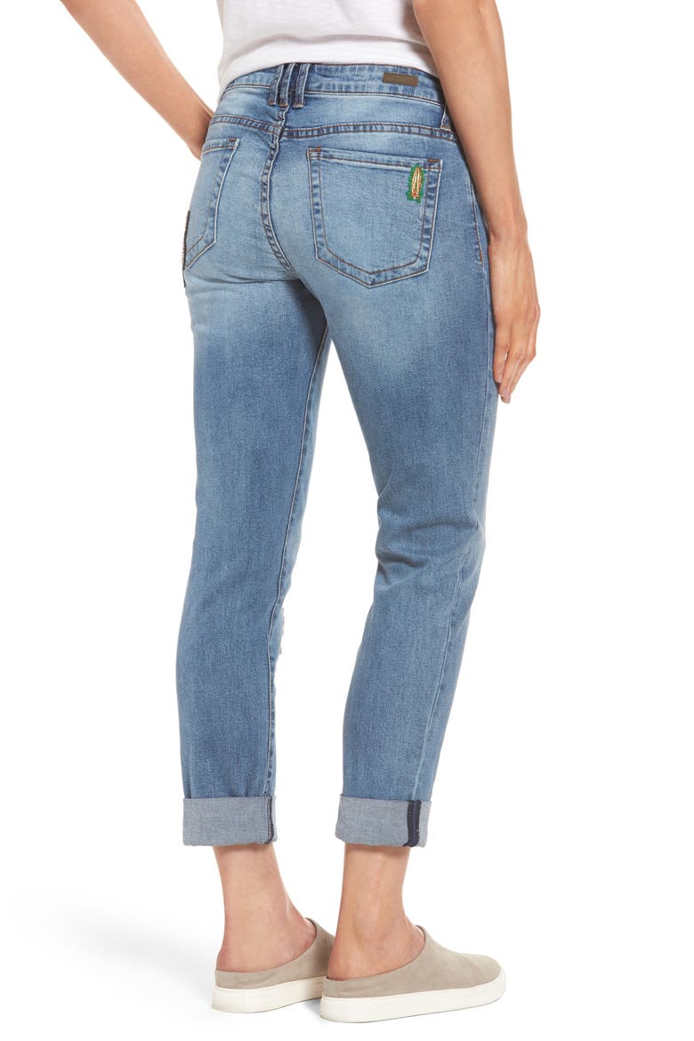 Appliquéd Boyfriend Jeans, Alternate, color, DESIROUS
