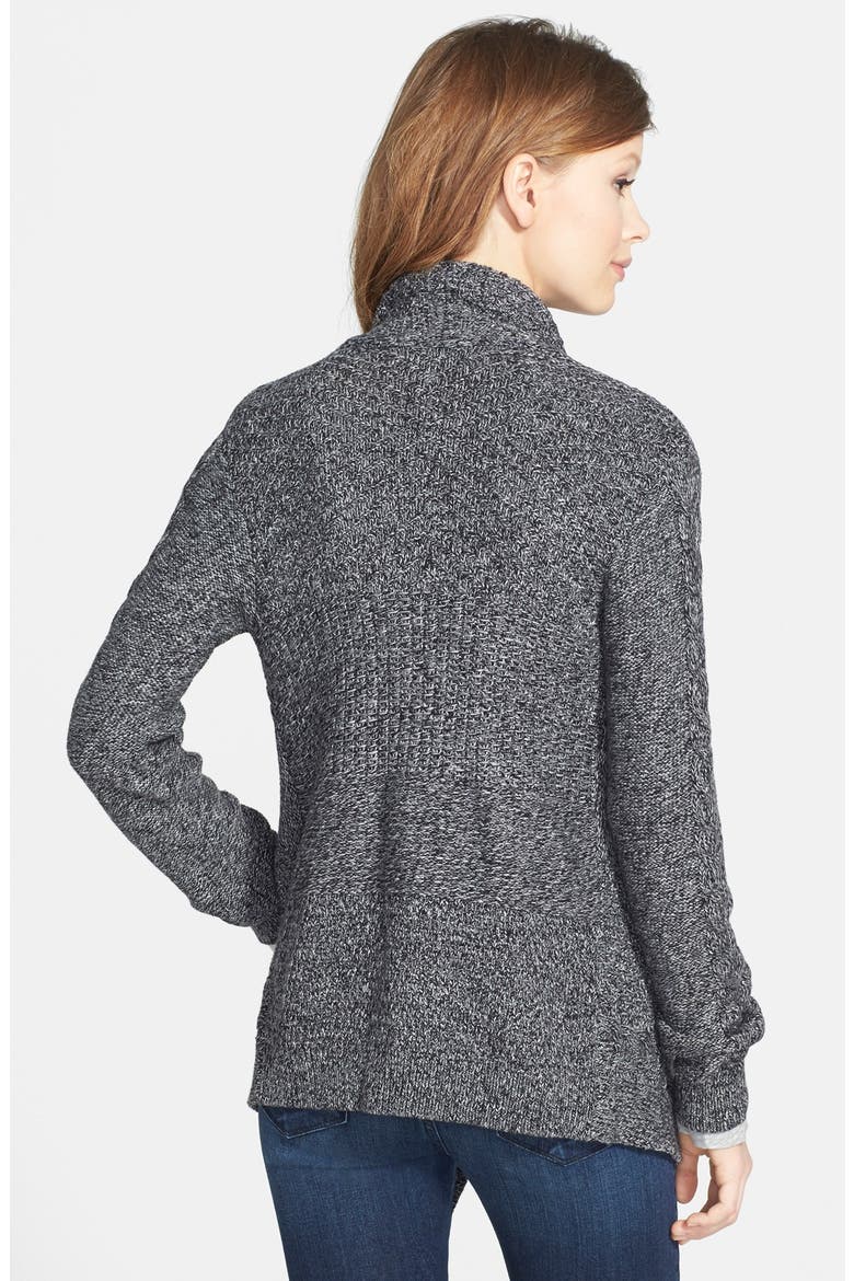 Multi-Stitch Marled Cardigan, Alternate, color, MARLED BLACK