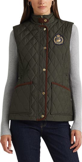 Ralph Lauren crest emblem quilted outlet vest NWT M $140