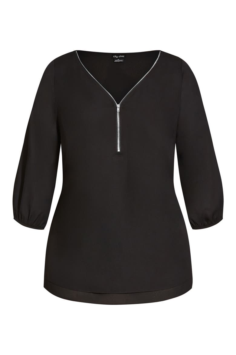 Zip Fling Top, Alternate, color, BLACK
