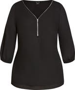 City Chic Zip Fling Top
