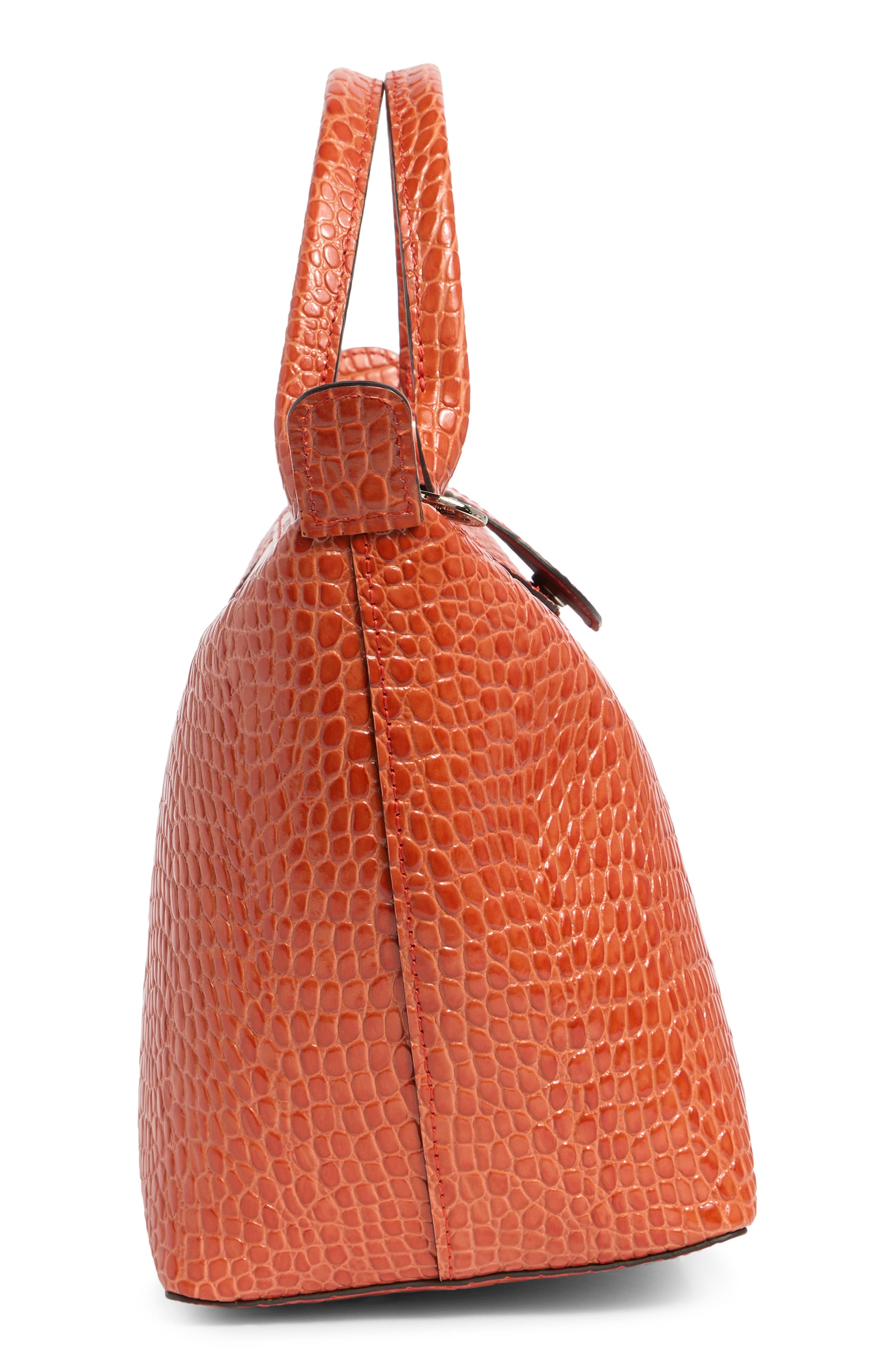 Longchamp Small Le Pliage Croc Embossed Tote, Alternate, color, 