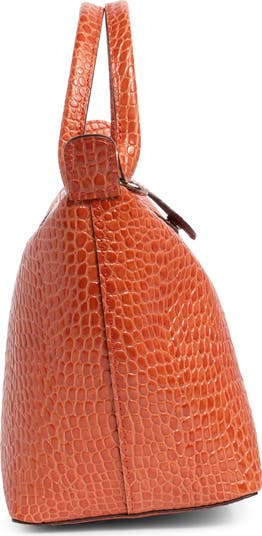Small Le Pliage Croc Embossed Tote