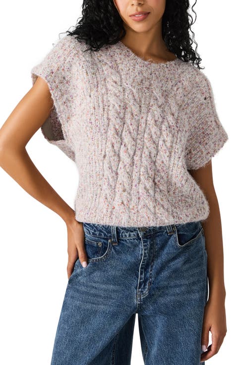 Kieva Cable Stitch Short Sleeve Sweater