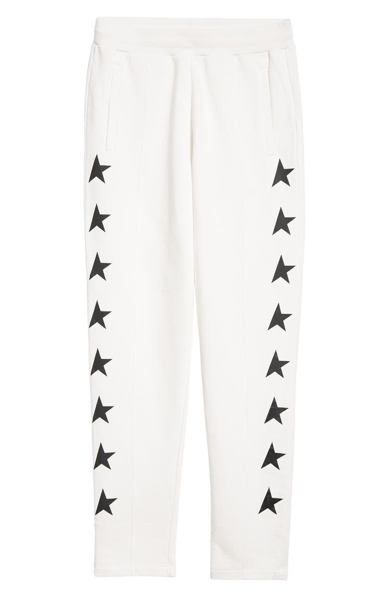 Golden Goose Broken Star Cotton Sweatpants, Alternate, color, Vintage White/ Black