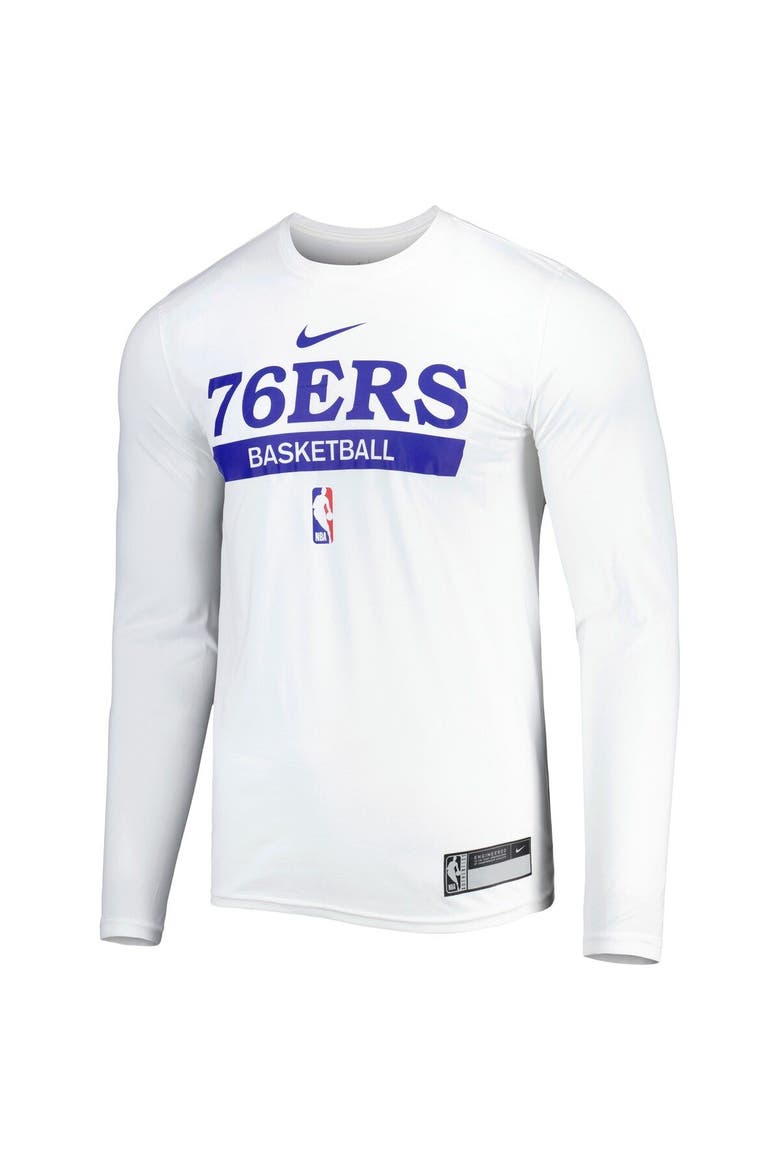Men's Nike White Philadelphia 76ers 2022/23 Legend On-Court Practice Performance Long Sleeve T-Shirt, Alternate, color, White