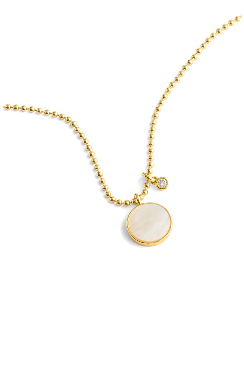 Mother of Pearl Bezel Ball Chain Necklace, Alternate, color, MOTHER OF PEARL