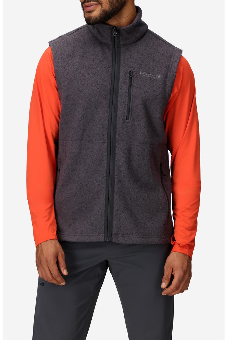 Drop Line Vest, Main, color, BLACK HEATHER