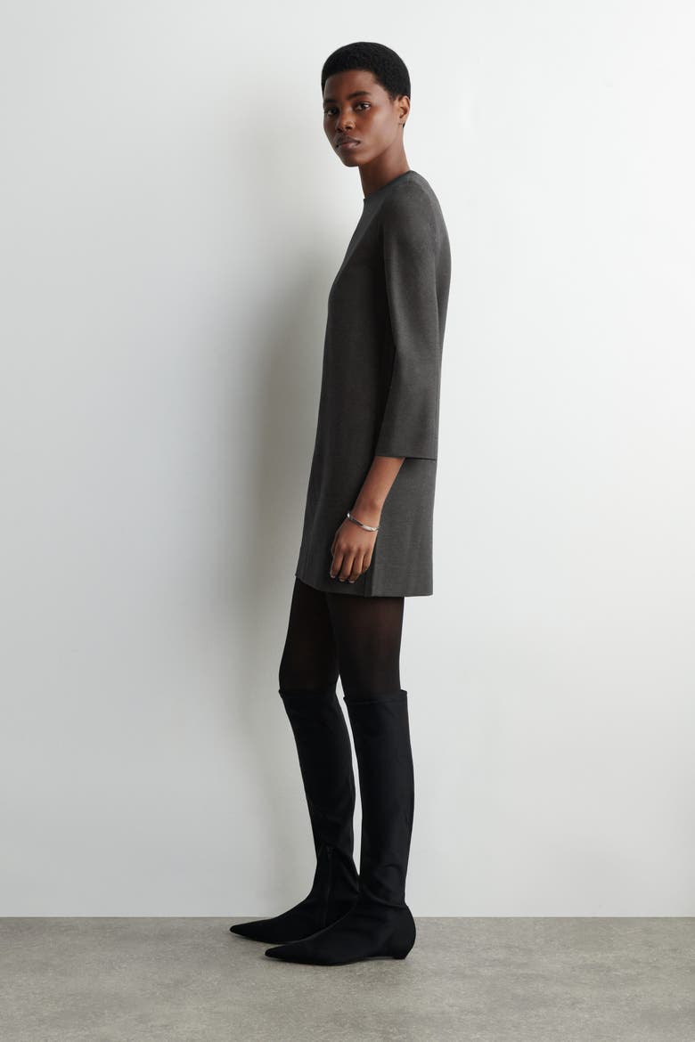 Tailored Jersey Mini Dress, Alternate, color, DARK GRAY