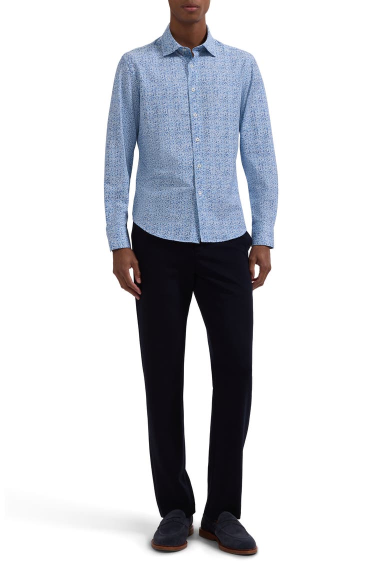 James OoohCotton® Watercolor Floral Twill Button-Up Shirt, Alternate, color, CLASSIC BLUE