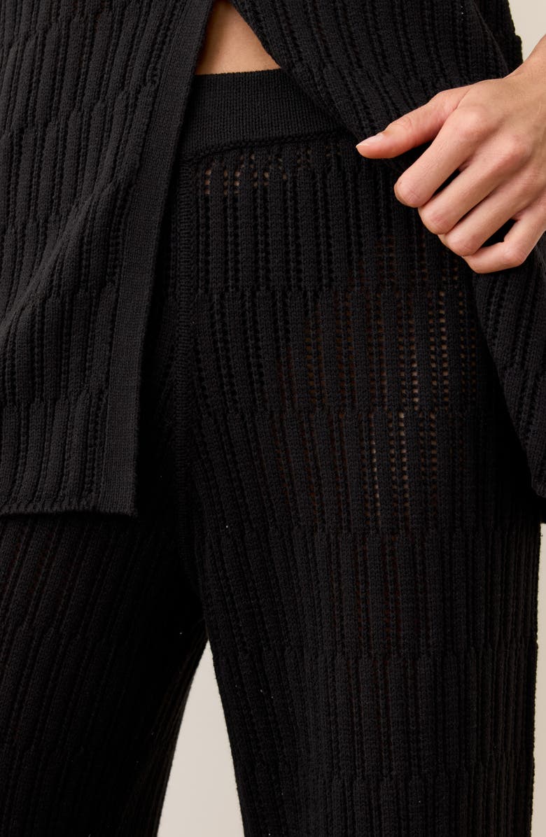 Marine Layer Ray Open Stitch Wide Leg Sweater Pants, Alternate, color, 