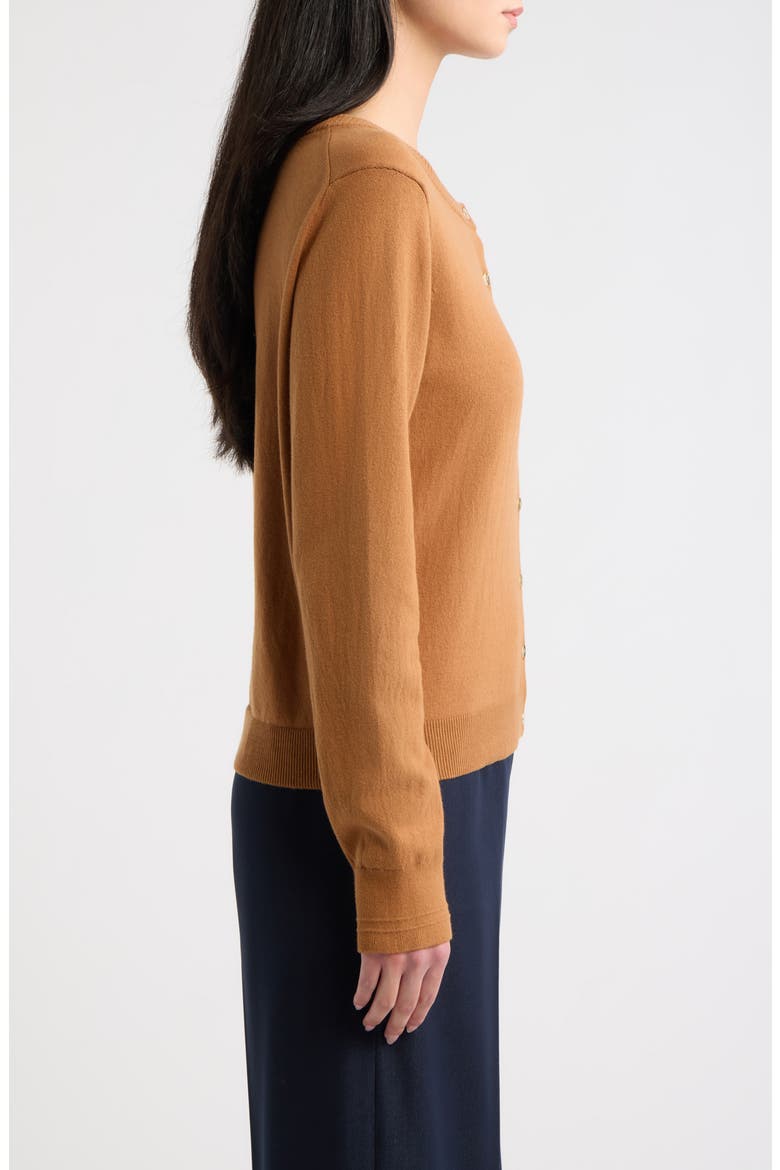 Cotton Blend Cardigan, Alternate, color, TOFFEE