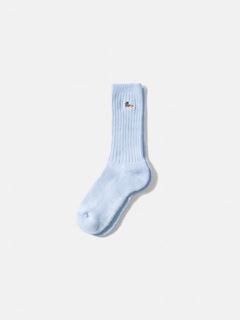 Duck Logo Ribbed Crew Socks