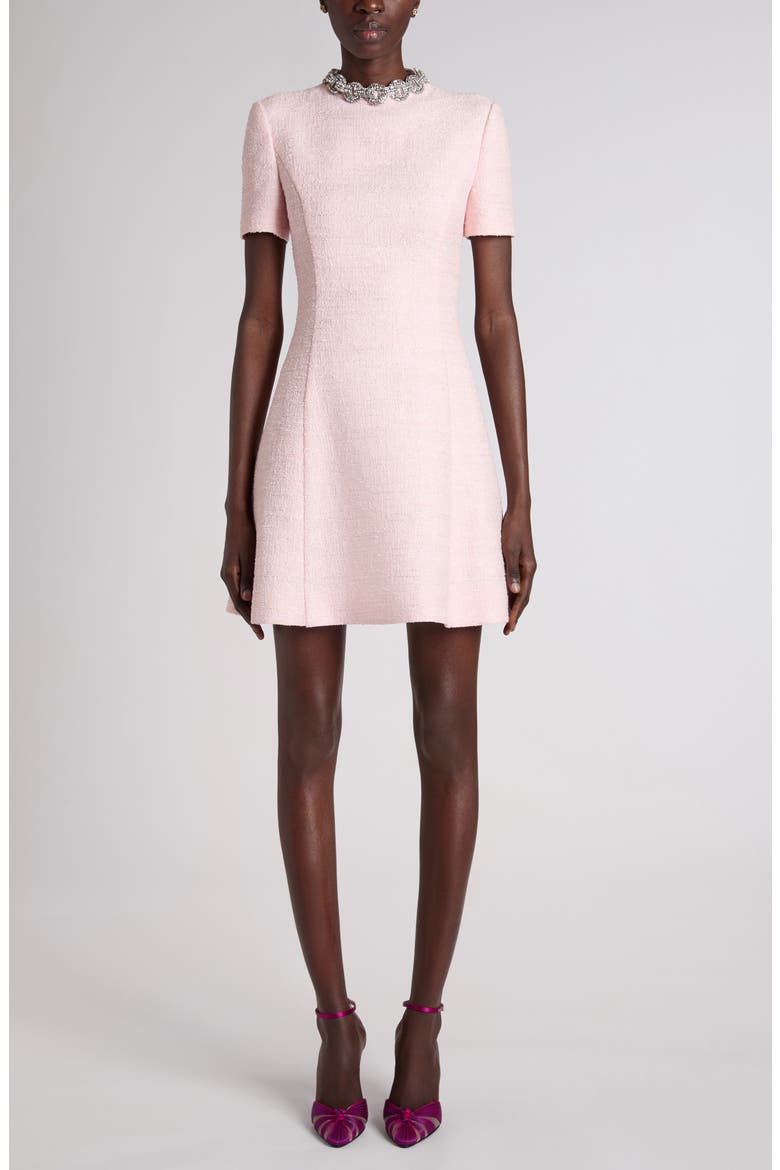 Rhinestone Embellished Tweed Minidress, Main, color, PINK