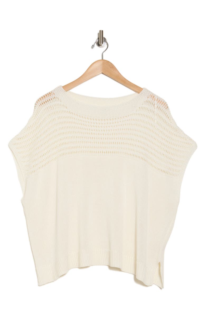 MAX STUDIO Open Weave Dolman Sweater, Alternate, color, Ivory