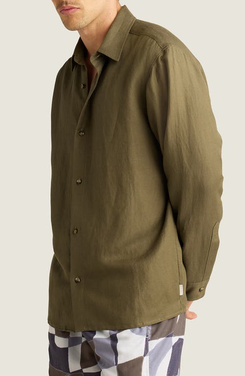 AUTO-REPLY™ AUTO-REPLY™ ANDREW LINEN BLEND BUTTON-UP SHIRT
