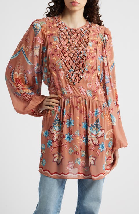 Boho Enchance Long Sleeve Floral Minidress