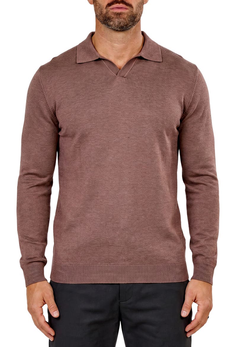 Cotton & Cashmere Polo Sweater, Main, color, PINK