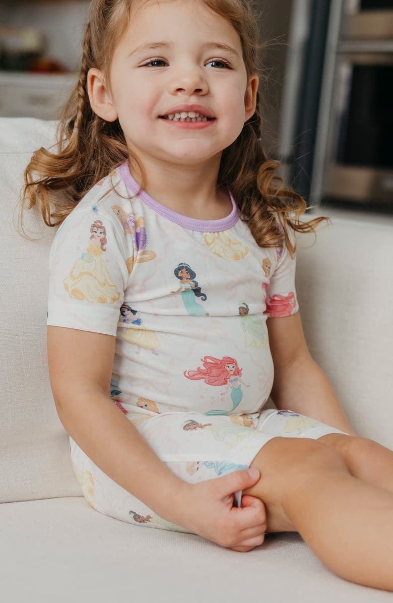 Copper Pearl Disney Princess Fitted Two-Piece Short Pajamas, Alternate, color, Disney Princess