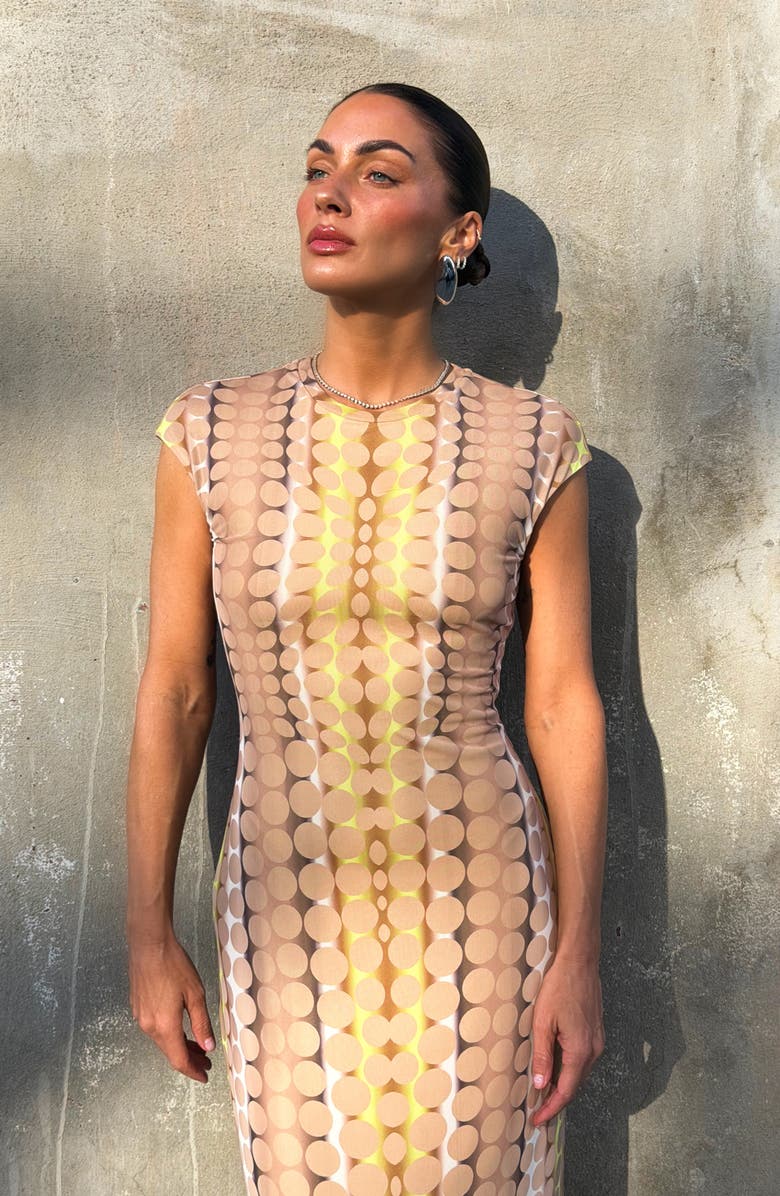 AFRM Cody Body-Con Maxi Dress, Alternate, color, Tonal Dot