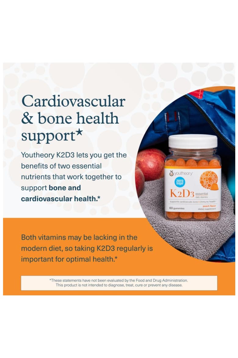 K2D3 Bone Heart Health Support Vegetarian Gummies 60 Vegetarian Gummies, Alternate, color, None