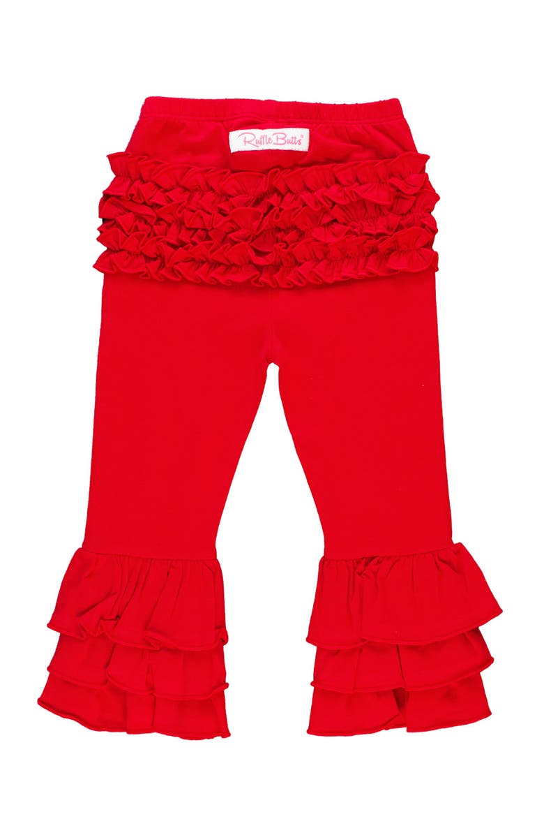 RuffleButts Baby/Toddler Girls Ruffle Flare Pants, Main, color, Red