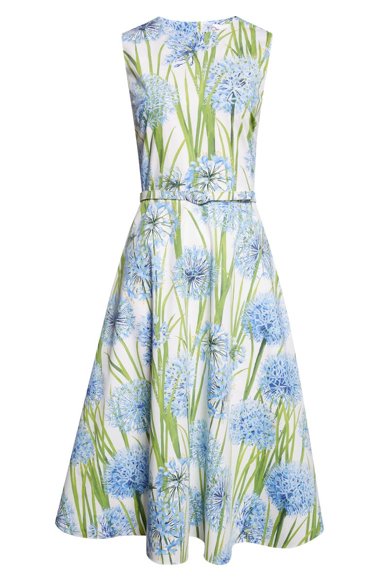 Oscar de la Renta Allium Cotton Poplin Dress, Alternate, color, Blue/ White