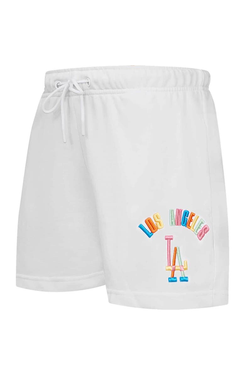PRO STANDARD Women's Pro Standard White Los Angeles Dodgers Washed Neon Shorts, Alternate, color, White