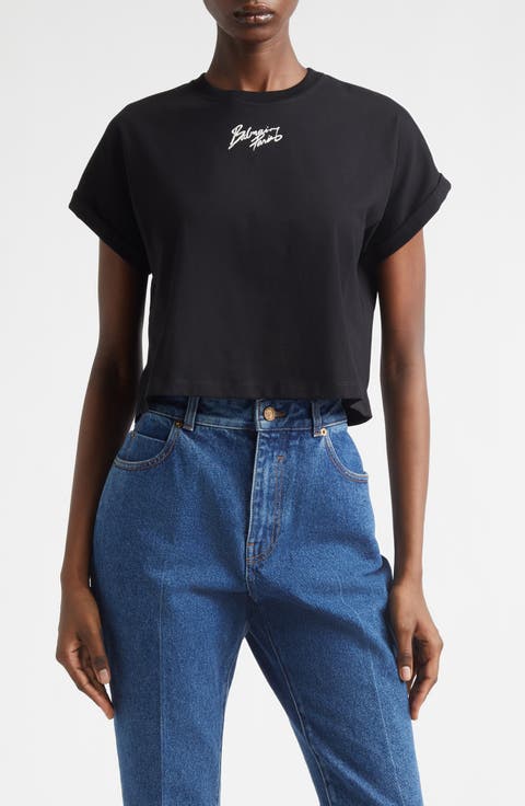 Paris Logo Graphic Crop T-Shirt