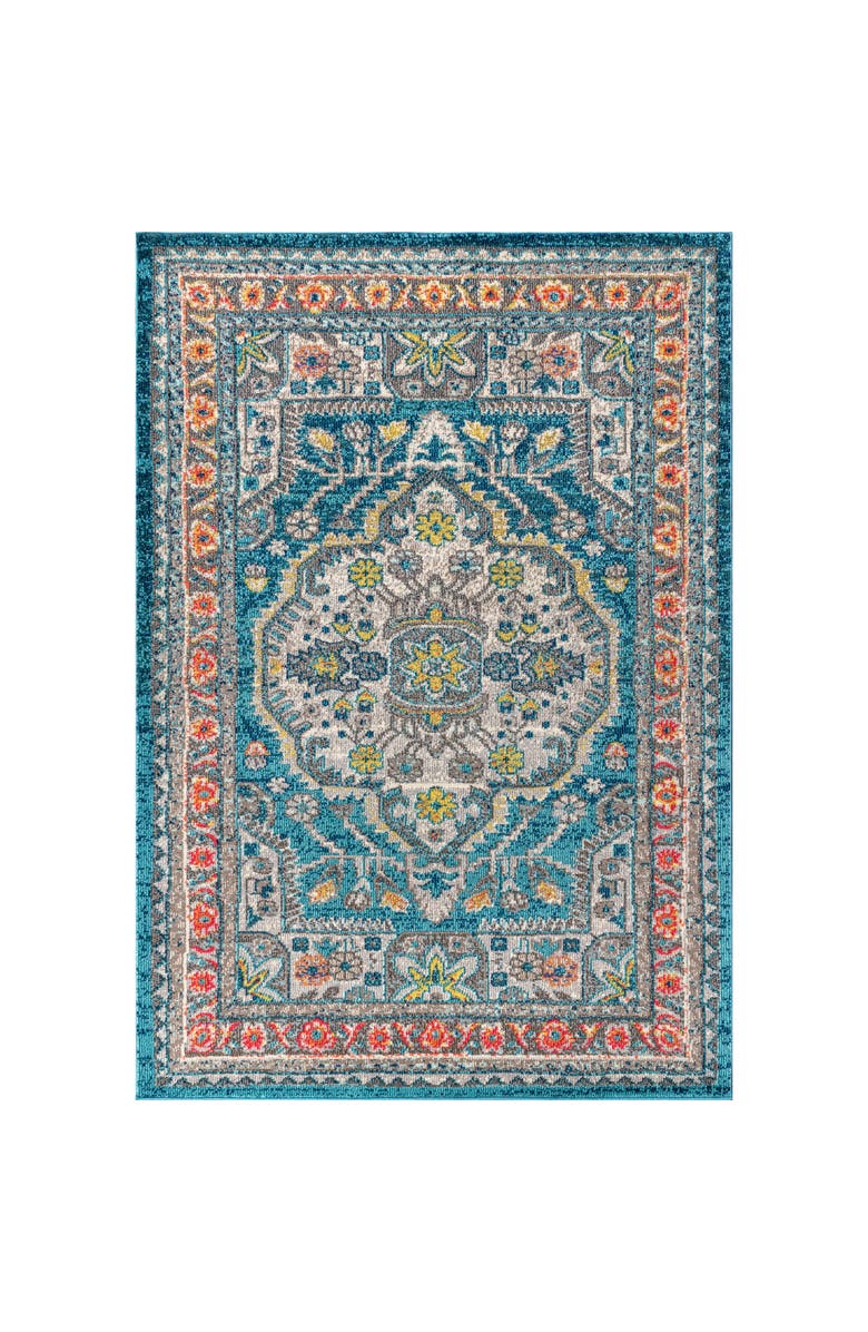 JONATHAN Y Bohemian FLAIR Boho Vintage Area Rug, Main, color, Blue/Yellow
