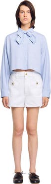 SANDRO Bow collar shirt