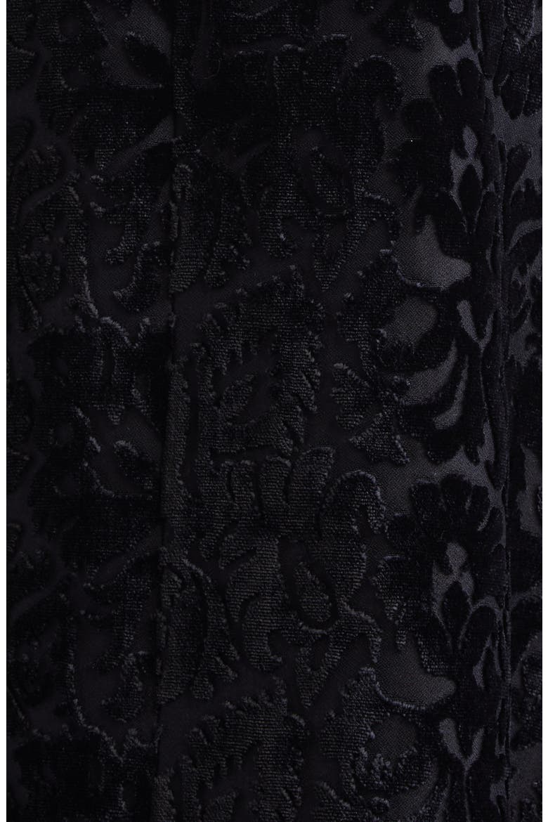 Belted Baroque Velvet Trench Coat, Alternate, color, BLACK IP PATTERN