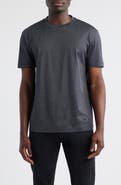 Emporio Armani Grid Print Lyocell & Cotton T-Shirt