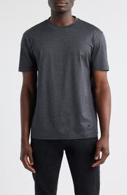 Emporio Armani Grid Print Lyocell & Cotton T-Shirt