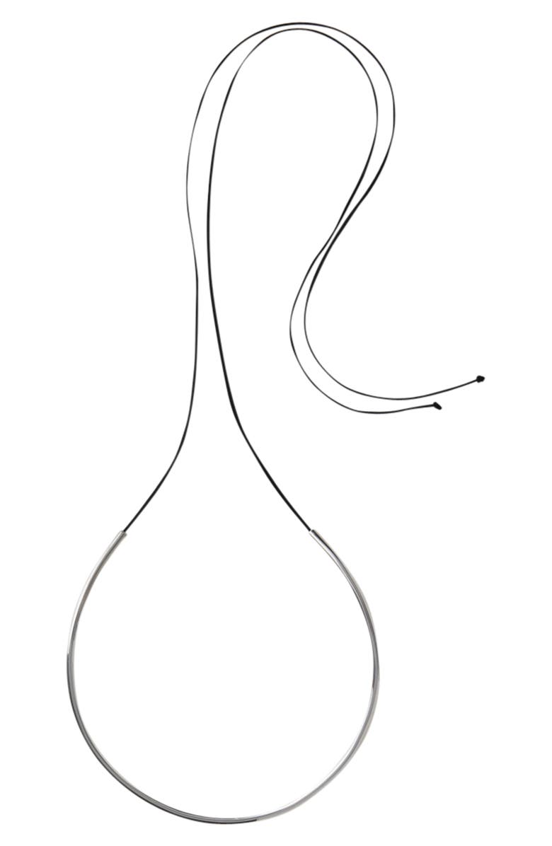 Annika Inez Tube Collar Necklace, Main, color, Silver