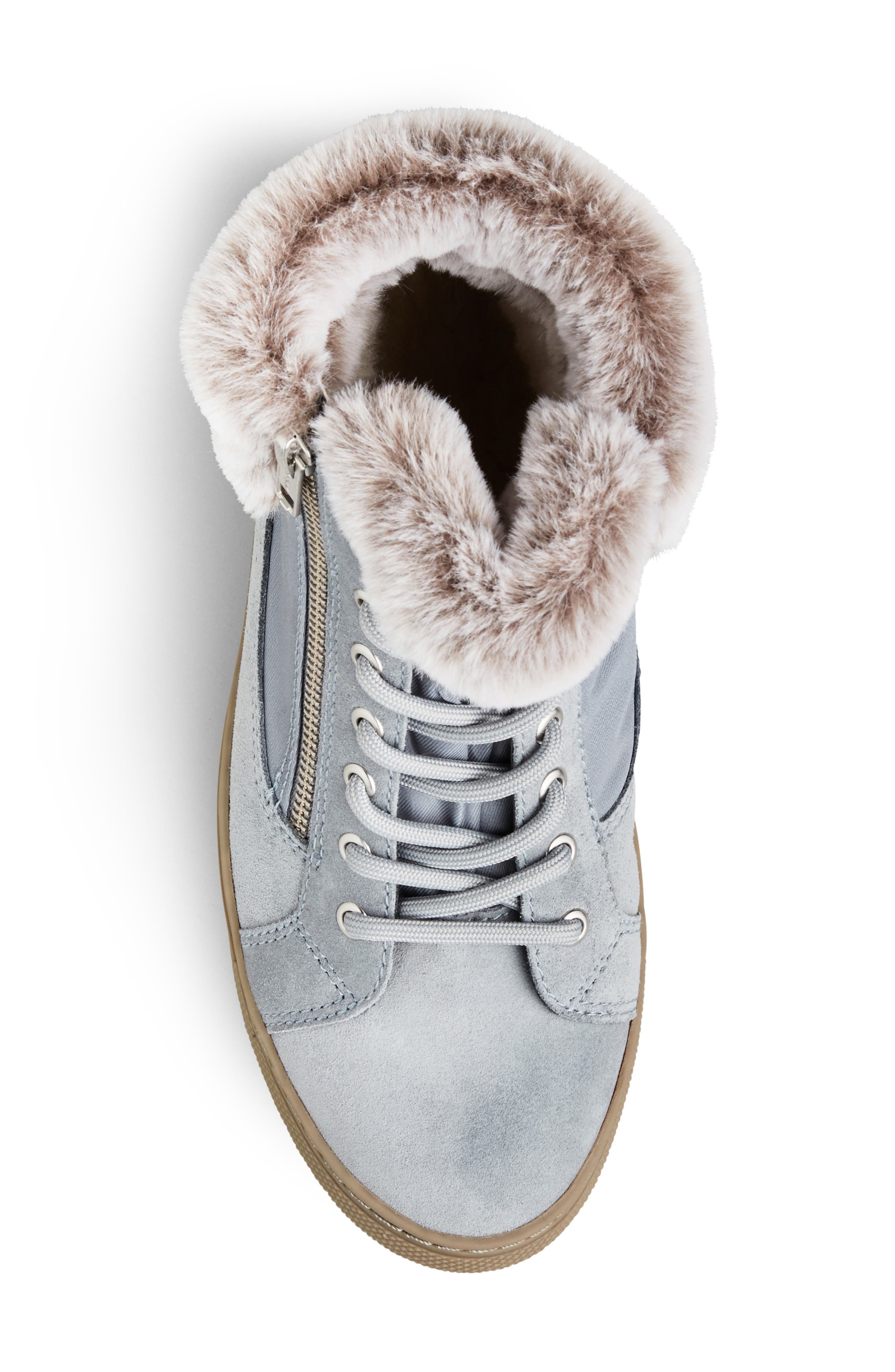 Dubliner Faux Fur Trim Waterproof Bootie, Alternate, color, ASH BLUE