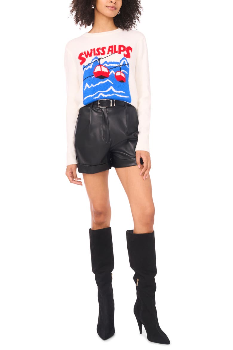 Les Alpes Crewneck Sweater, Alternate, color, ANTIQUE WHITE