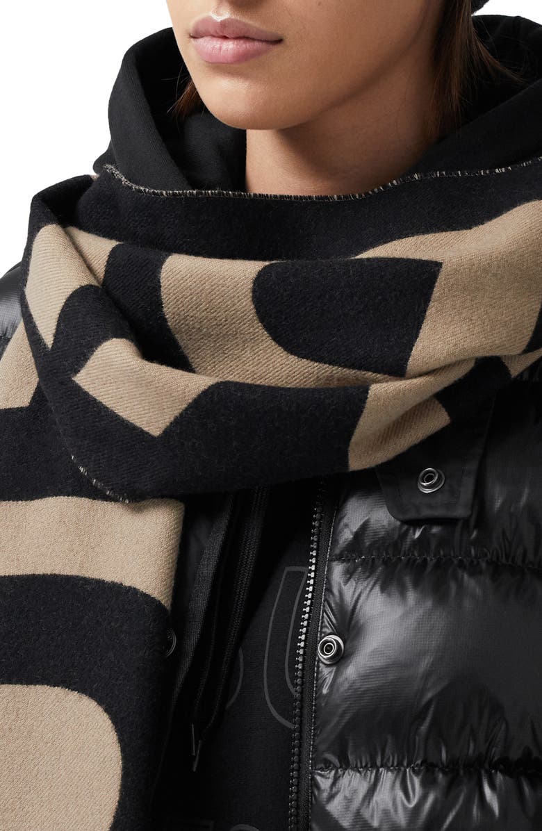 Burberry Logo Jacquard Wool Football Scarf, Alternate, color,