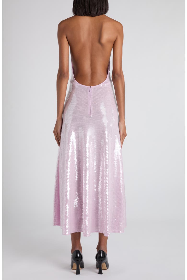 Halter Sequin Midi Dress, Alternate, color, 5812 THISTLE