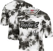 Mitchell & Ness Women's Mitchell & Ness Black/White Toronto Raptors Hardwood Classics Tie-Dye Cropped T-Shirt