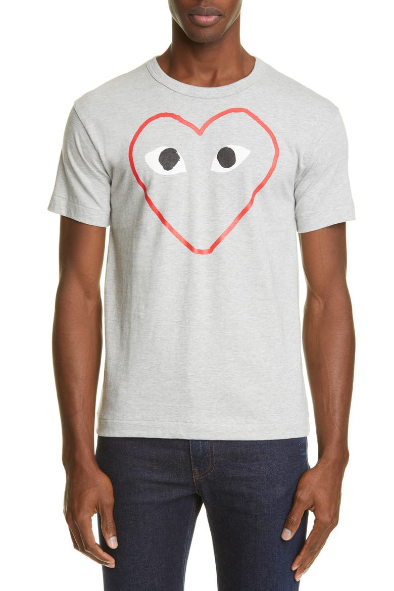 Outline Heart Graphic Tee, Main, color, GREY 1
