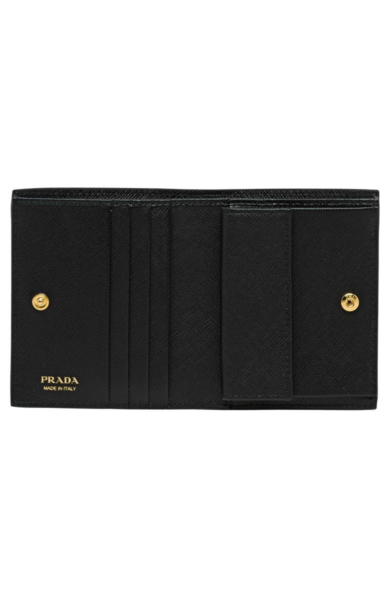 Prada Monochromatic Logo Saffiano Leather Wallet, Alternate, color, 