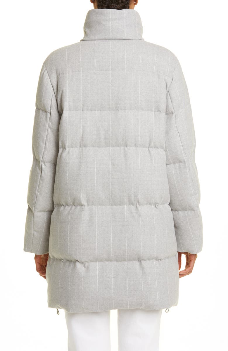 Eleventy Pinstripe Wool Stretch Flannel Puffer Coat, Alternate, color, 