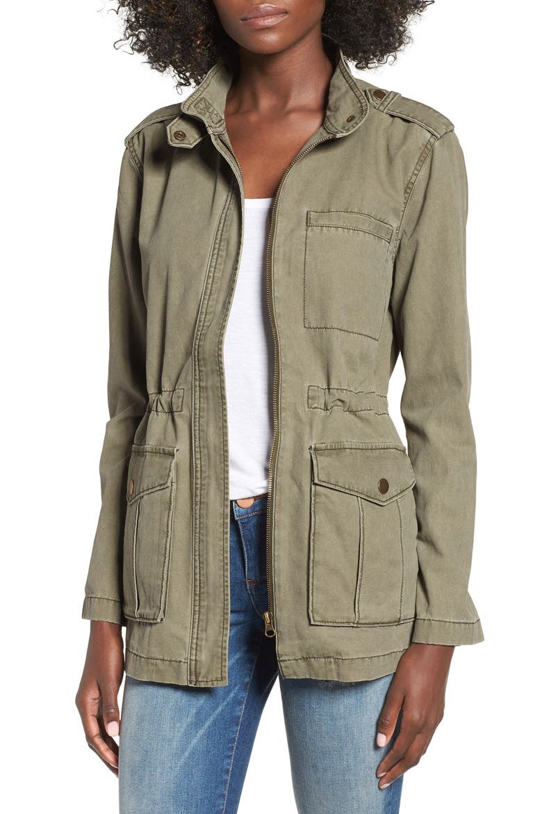 Cotton Canvas Anorak, Main, color, OLIVE BURNT